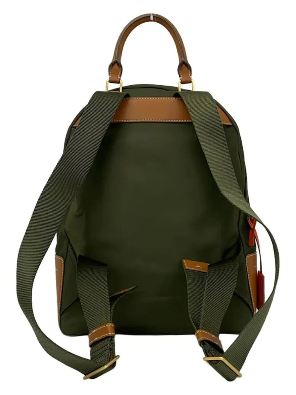 TORY BURCH Cream Brown Khaki Mouton Leather Nylon Backpack